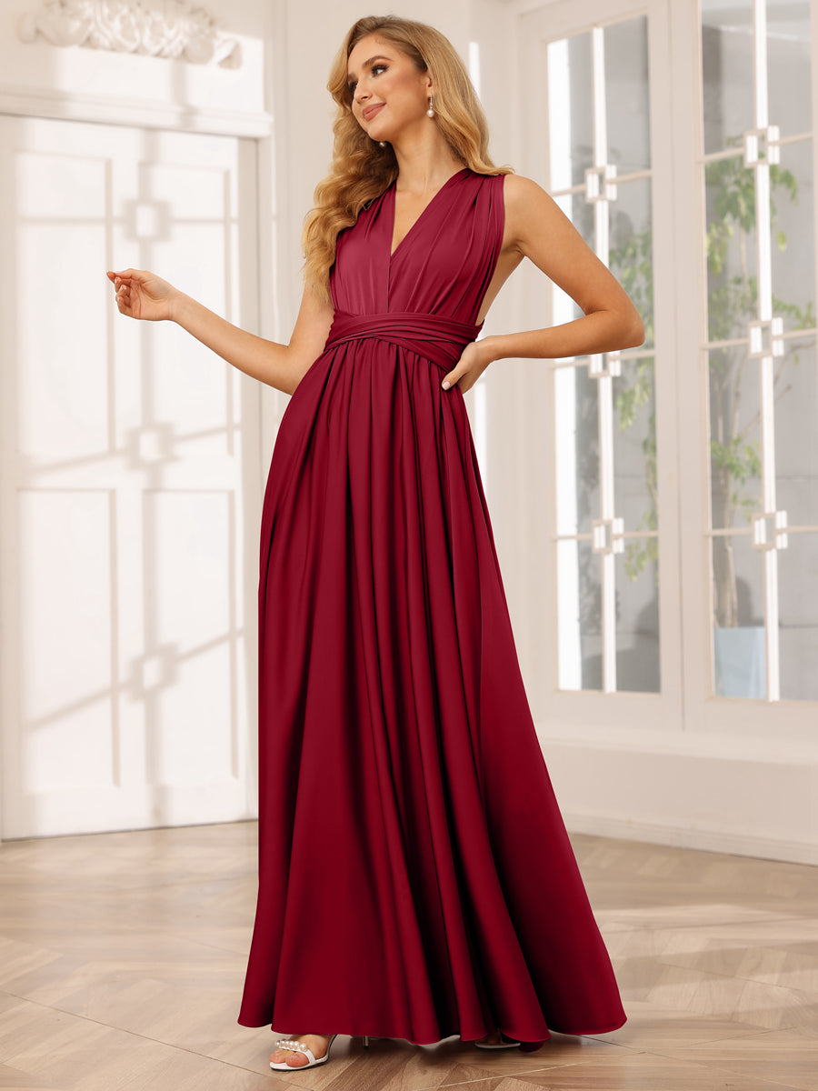 A-Line/Princess Convertible Infinity Long Bridesmaid Dresses