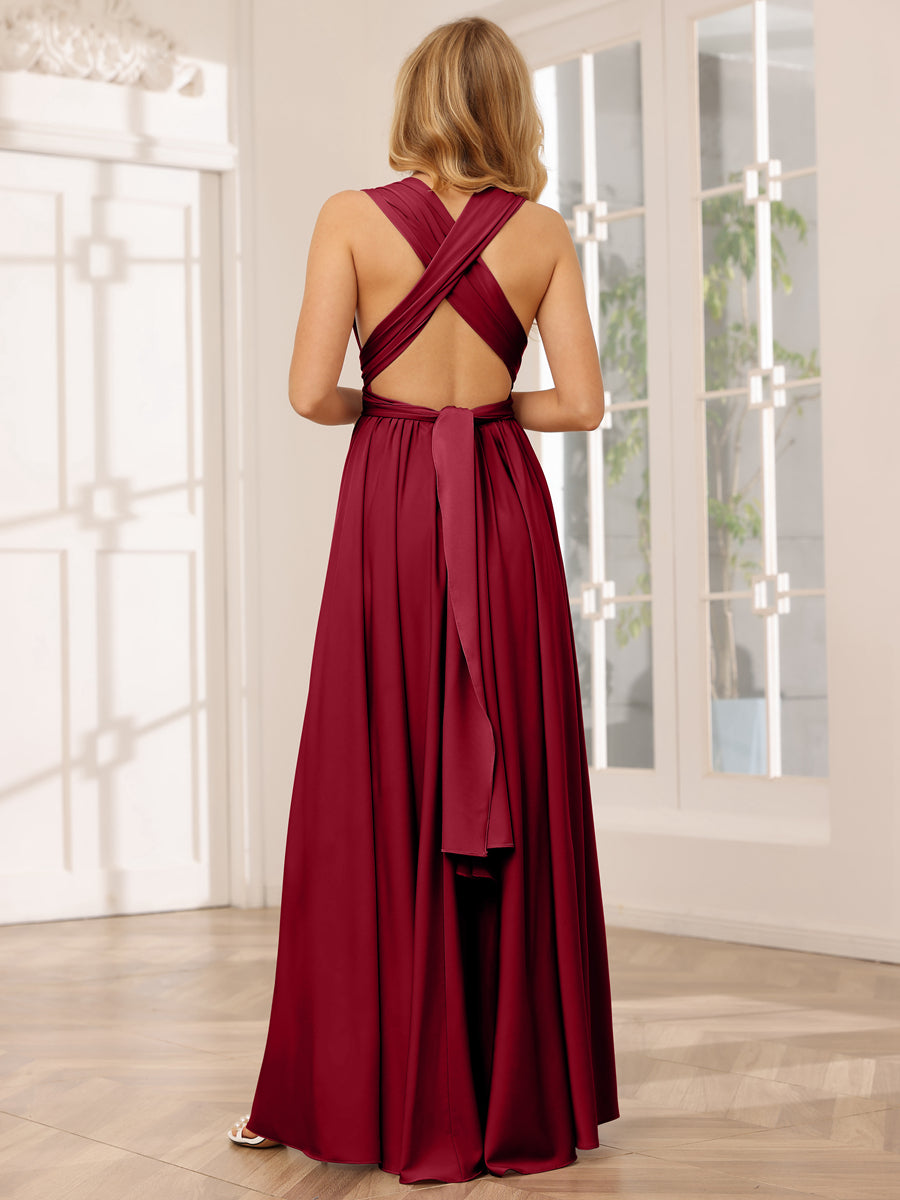 A-Line/Princess Convertible Infinity Long Bridesmaid Dresses