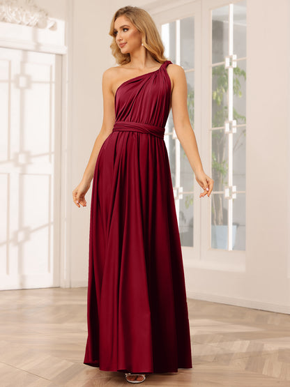 A-Line/Princess Convertible Infinity Long Bridesmaid Dresses