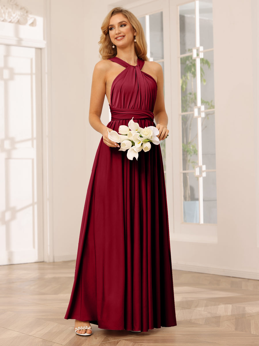 A-Line/Princess Convertible Infinity Long Bridesmaid Dresses