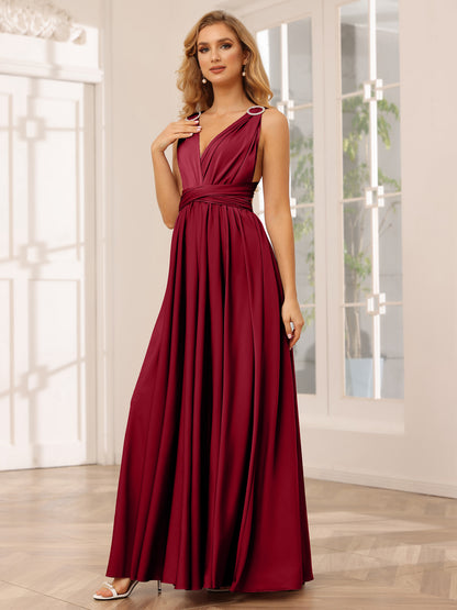 A-Line/Princess Convertible Infinity Long Bridesmaid Dresses