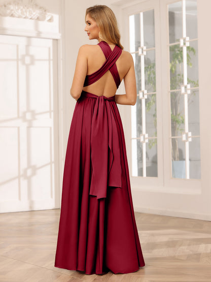 A-Line/Princess Convertible Infinity Long Bridesmaid Dresses