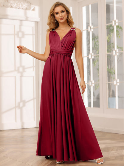 A-Line/Princess Convertible Infinity Long Bridesmaid Dresses